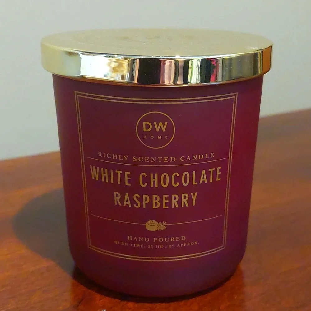DW HOME White Chocolate Raspberry Hand Poured Single Wick Medium Candle